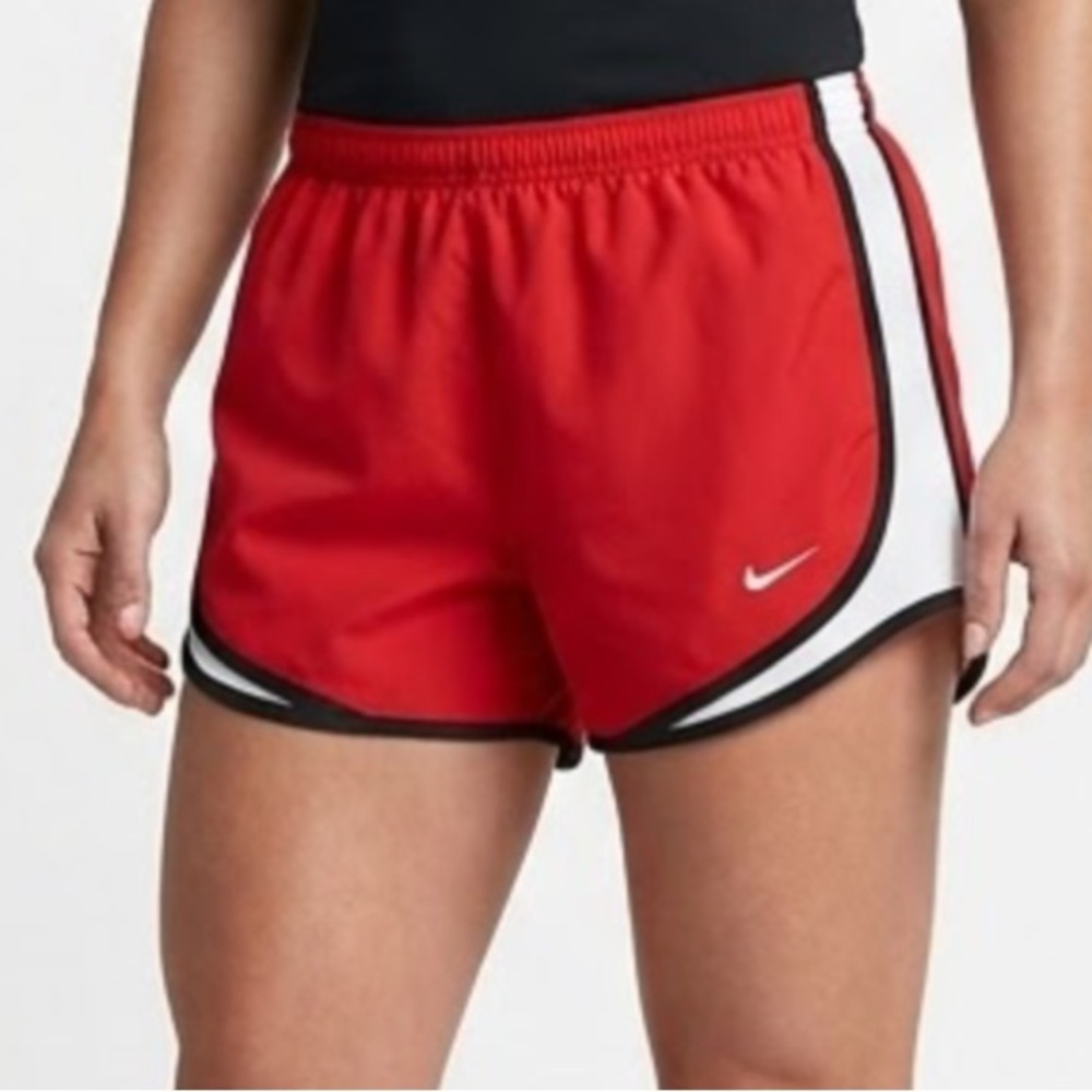 Nike Women's Red Running Shorts with White & Black Trim